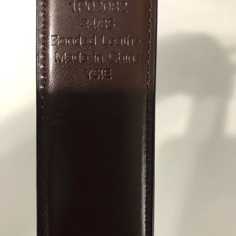 Perry Ellis reversible belt black or brown leather silver tone‎ buckle